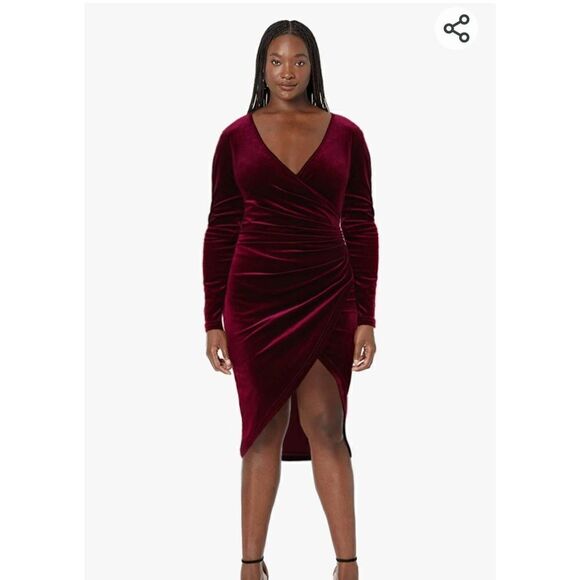 MWOT HUHOT WOMENS VELVET COCKTAIL/PARTY DRESS - Picture 3 of 7